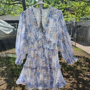 Vintage Blue Flowers Dress